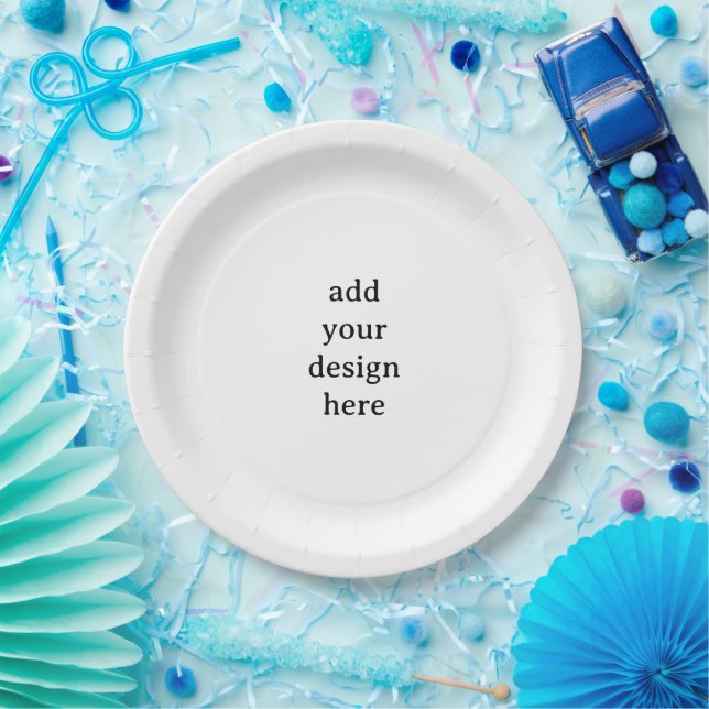 Create Your Own Simple Custom 9" Round  Paper Plate (Party)