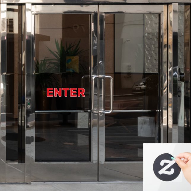 Create Your Own Simple Custom Enter Window Cling (Office Door)
