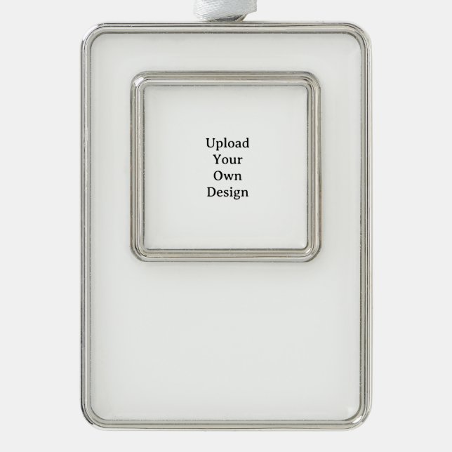 Create Your Own Simple Custom Framed  Silver Plated Framed Ornament (Front)