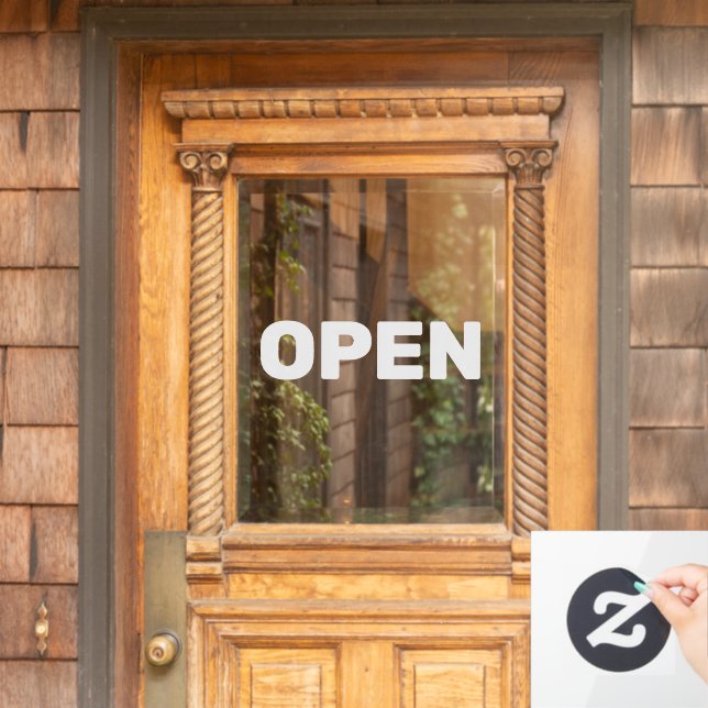 Create Your Own Simple Custom Open Window Cling (Home Door)