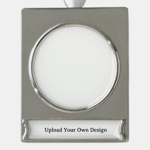 Create Your Own Simple Custom  Silver Plated Banner Ornament
