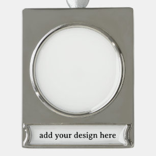 Create Your Own Simple Custom  Silver Plated Banner Ornament