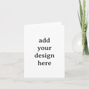 Create Your Own Simple Custom Small 4" x 5.6" Thank You Card