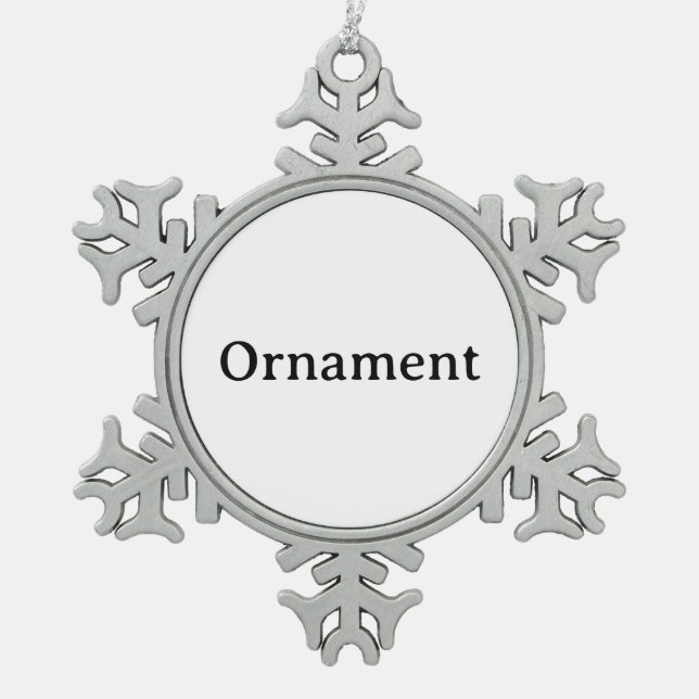Create Your Own Simple Custom Snowflake Framed  Pewter Christmas Ornament (Front)