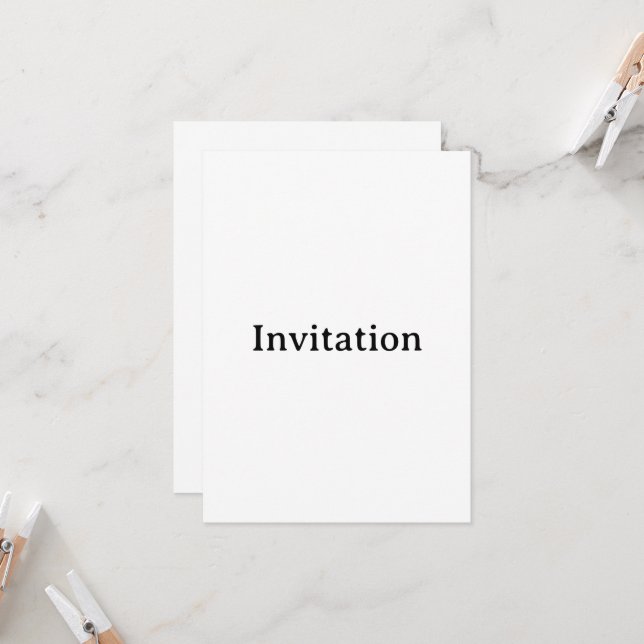 Create Your Own Simple Custom Squared 4.5" x 6.25" Invitation (Front/Back In Situ)
