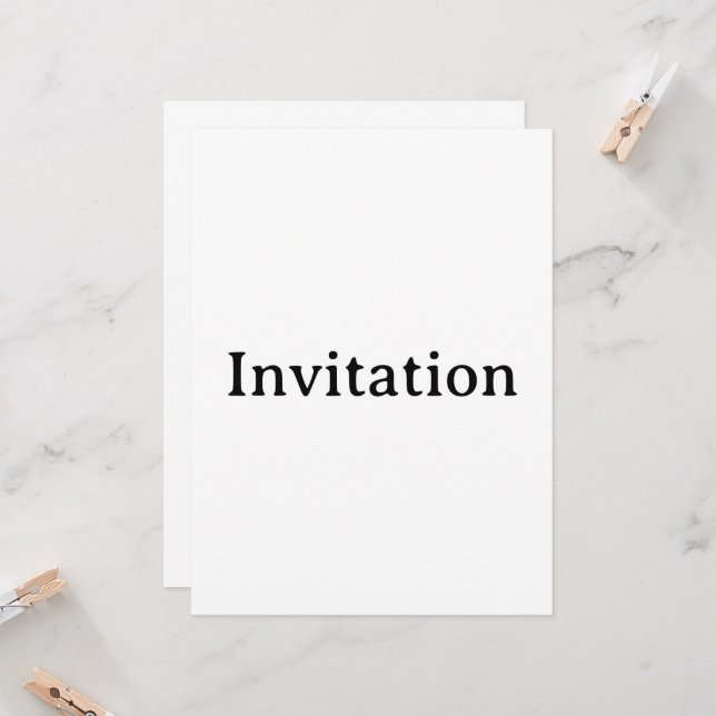 Create Your Own Simple Custom Squared 6.5" x 8.75" Invitation (Front/Back In Situ)