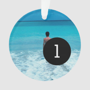 Create Your Own Simple Easy 2 images Round Style Ornament