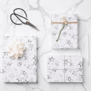 Create Your Own Simple Faded Stars Pattern Wrapping Paper Sheet