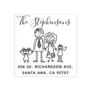 Create Your Own Simple Hand-drawn Family Name Rubber Stamp