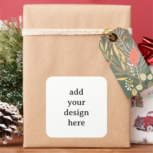 Create Your Own Simple Large 3 inch (sheet of 6) Square Sticker (Holiday)