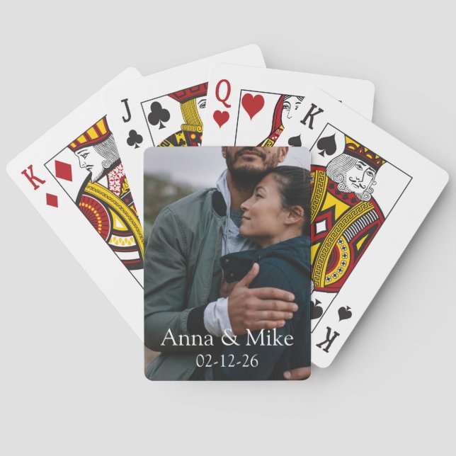 Create Your Own Simple Modern Romantic Photo Gift Playing Cards (Back)