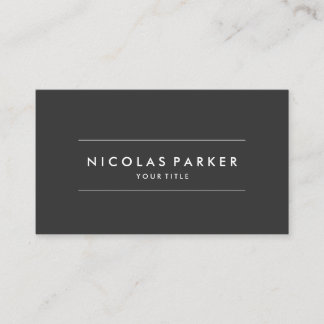 Create Your Own Simple Plain Minimalist Dark Grey Business Card