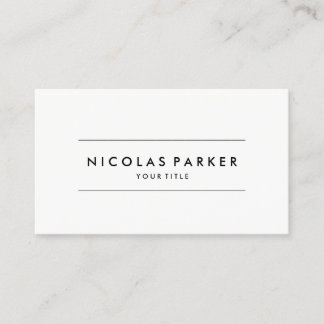 Create Your Own Simple Plain Minimalist White Business Card