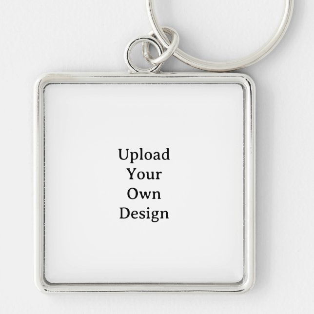 Create Your Own Simple Premium Square Large 2"  Key Ring (Front)