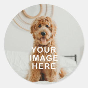 Create Your Own Simple Single Image/Photo Classic Round Sticker