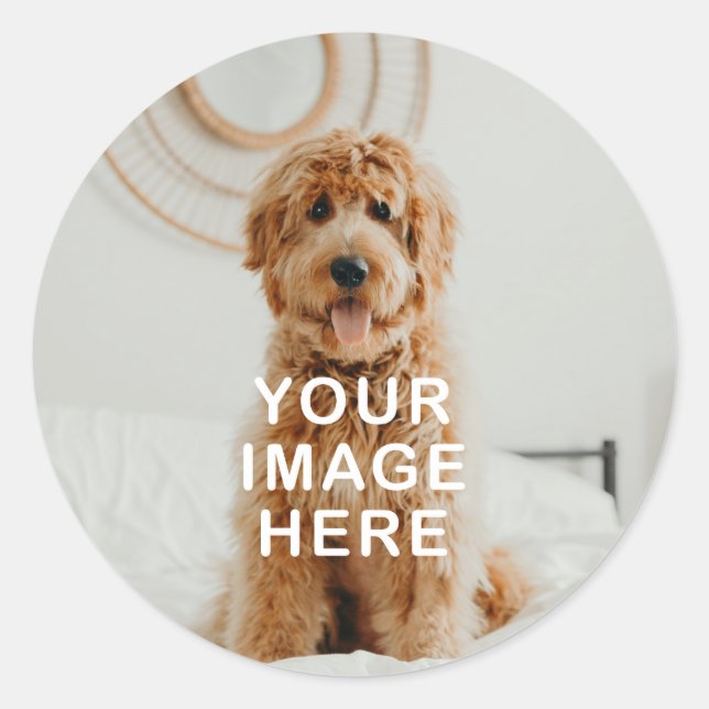 Create Your Own Simple Single Image/Photo Classic Round Sticker (Front)