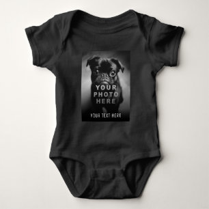 Create Your Own Simple Single Photo & Custom Text Baby Bodysuit