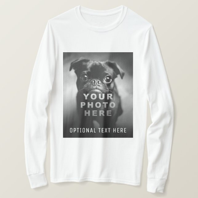 Create Your Own Simple Single Photo & Custom Text T-Shirt (Design Front)