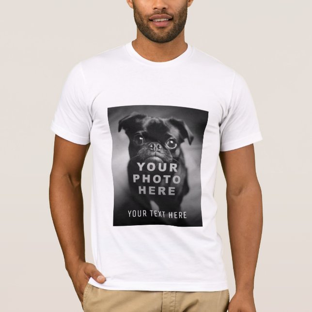 Create Your Own Simple Single Photo & Custom Text T-Shirt (Front)