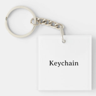Create Your Own Simple Square single-sided 1.875" Key Ring