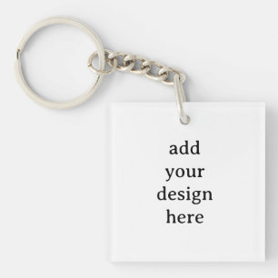 Create Your Own Simple Square single-sided 1.875" Key Ring