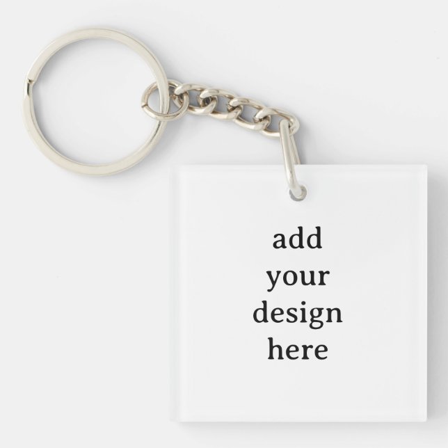 Create Your Own Simple Square single-sided 1.875" Key Ring (Front)