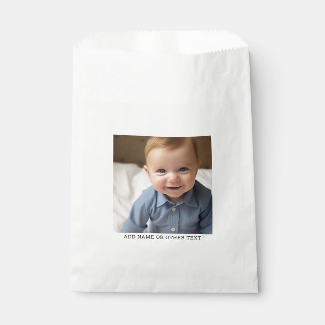 Create Your Own Single Photo Gallery white border Favour Bags (Front)