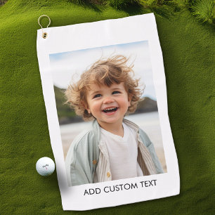 Create Your Own Single Photo Gallery white border Golf Towel