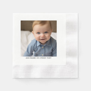 Create Your Own Single Photo Gallery white border Napkin