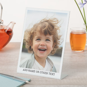 Create Your Own Single Photo Gallery white border Pedestal Sign
