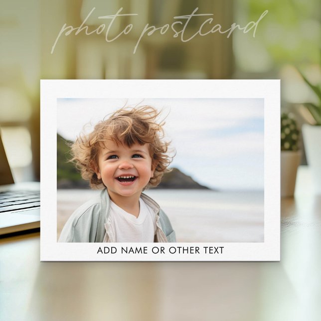 Create Your Own Single Photo Gallery white border Postcard (Photo Postcard - Customize with your favorite pics)