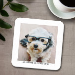 Create Your Own Single Photo Gallery white border Square Paper Coaster<br><div class="desc">Add your favourite selfie or portrait of a friend. Use a square photo to create a unique and personal gift or keep the hipster puppy and make a trendy keepsake. If you need to adjust the pictures,  click on the customise tool to make changes.</div>