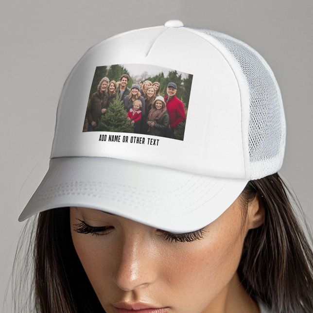 Create Your Own Single Photo Gallery white border Trucker Hat (Custom Photo Gallery on a Trucker Hat)