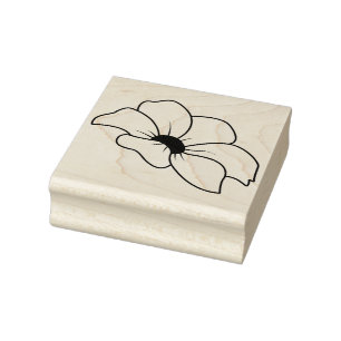Create Your Own Six Petaled Flower Floral Rubber Stamp