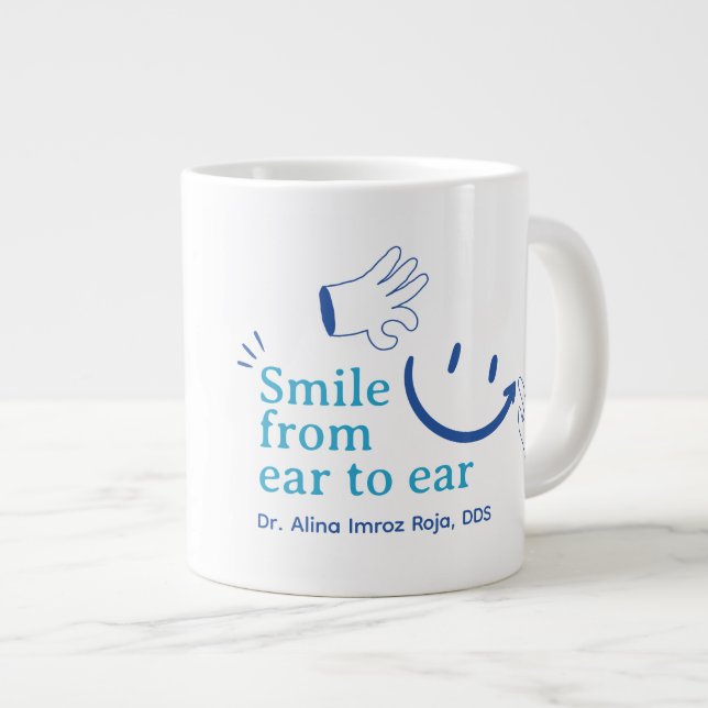 Create Your Own Sky Blue Denim Blue Personal  Large Coffee Mug (Front Right)