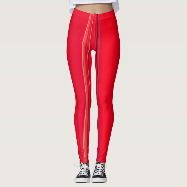 Create your own sleek red stunning Custom print Leggings (Front)