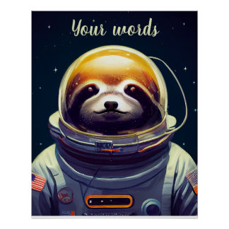 Create Your Own Sloth in Space Astronaut Poster