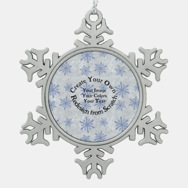 Create Your Own Snowflake Pewter Christmas Ornament (Front)