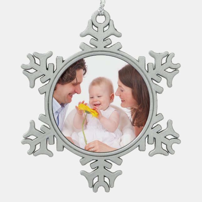 Create Your Own Snowflake Pewter Christmas Ornament (Front)