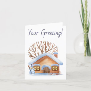 Create Your Own Snowman Angel Home Christmas Holiday Card