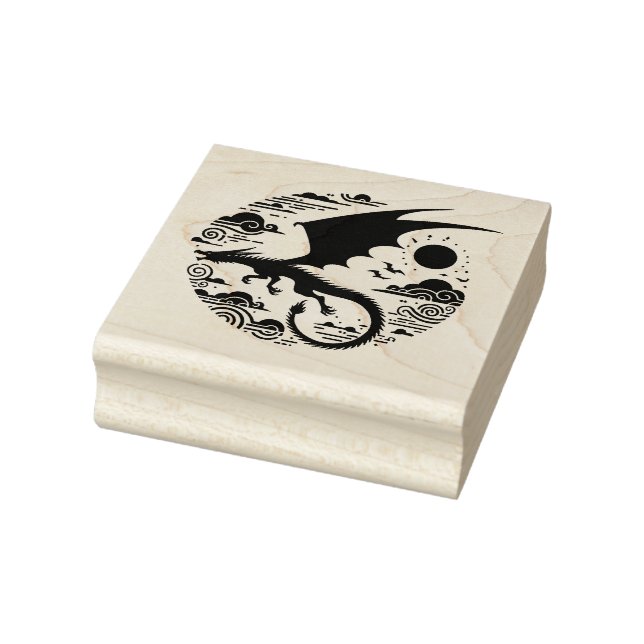 Create Your Own Soaring Dragon Landscape Rubber Stamp (Stamp)