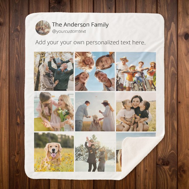 Create Your Own Social Media Photo Collage Sherpa Blanket (Creator Uploaded)