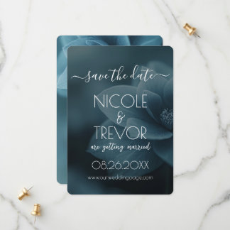 Create Your Own - Soft Blue Flower Closeup Save The Date