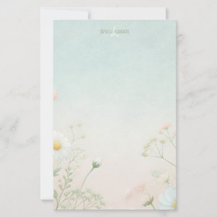 Create Your Own Soft Daisies Pink Flowers Stationery