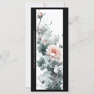 Create Your Own Soft Pink Peonies Bookmark Card