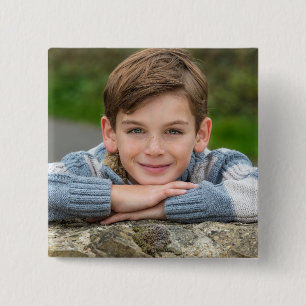Create Your Own Son Photo Custom Pic Double Sided 15 Cm Square Badge