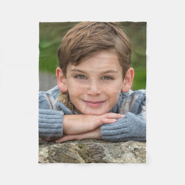 Create Your Own Son Photo Custom Pic Double Sided  Fleece Blanket (Front)
