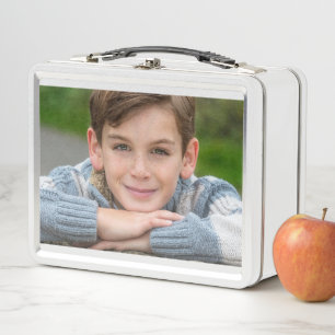 Create Your Own Son Photo Custom Pic Double Sided Metal Lunch Box