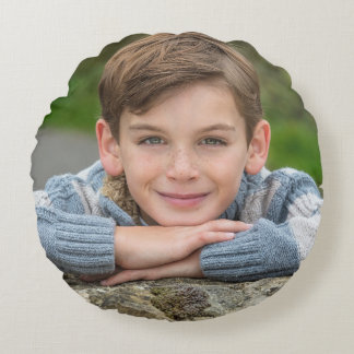 Create Your Own Son Photo Custom Pic Double Sided Round Cushion