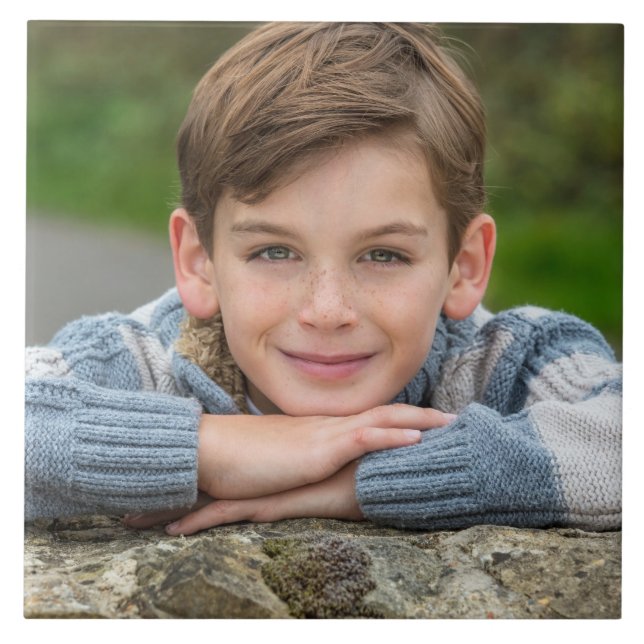 Create Your Own Son Photo Custom Pic Double Sided  Tile (Front)